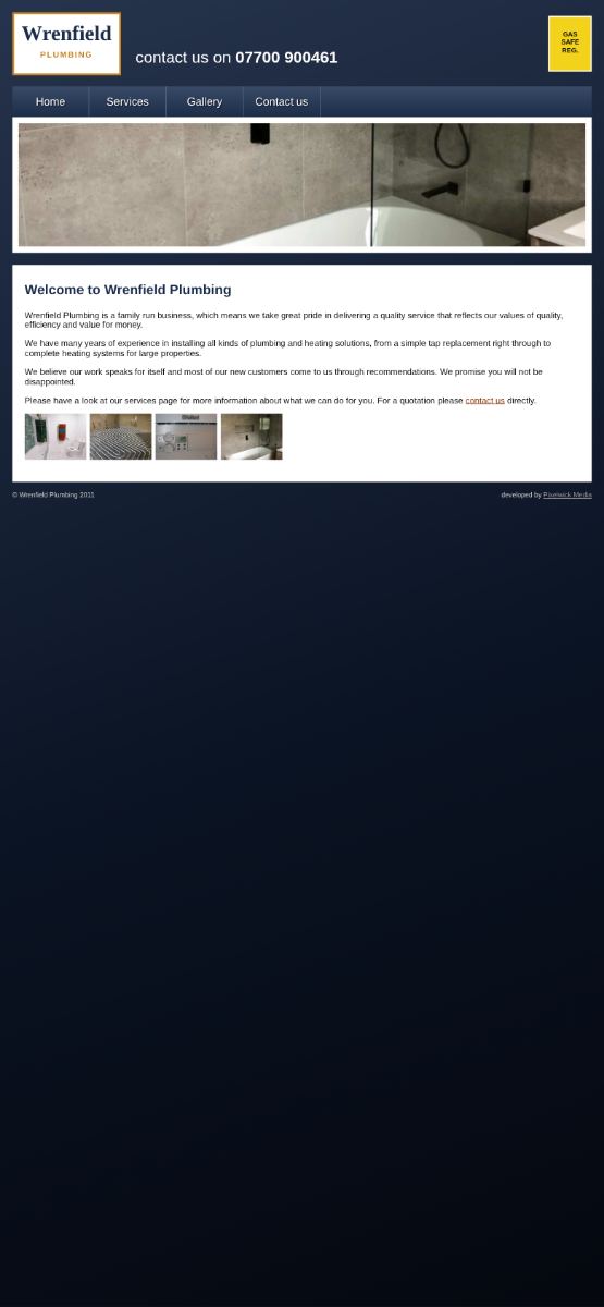 The old site on a phone: the whole desktop page shrunk down, text far too small to read